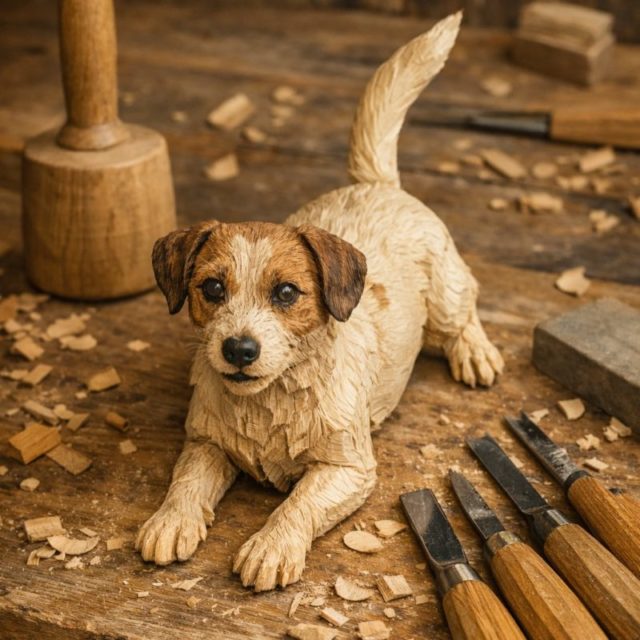 ←他の投稿はこちら
木彫りのシロップさん。
AIってすごいよね🤩

#ジャックラッセルテリア #木彫りの犬 #chatgpt #トリミングサロン #泉大津